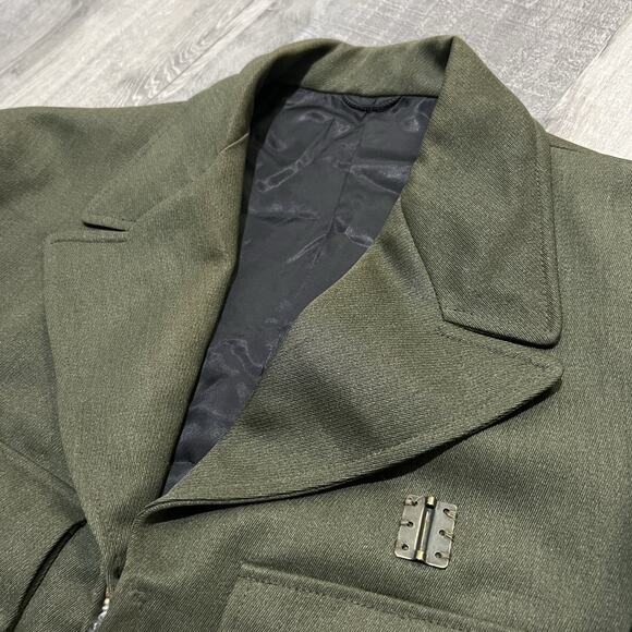 VTG 50s Gregory Forest Service Zip Up Jacket Cropped Gabardine Green Patched 38r - Picture 4 of 7